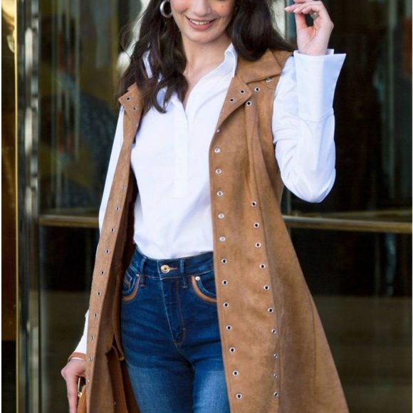 Frank Lyman Camel Vest NWT - Picture 2 of 3